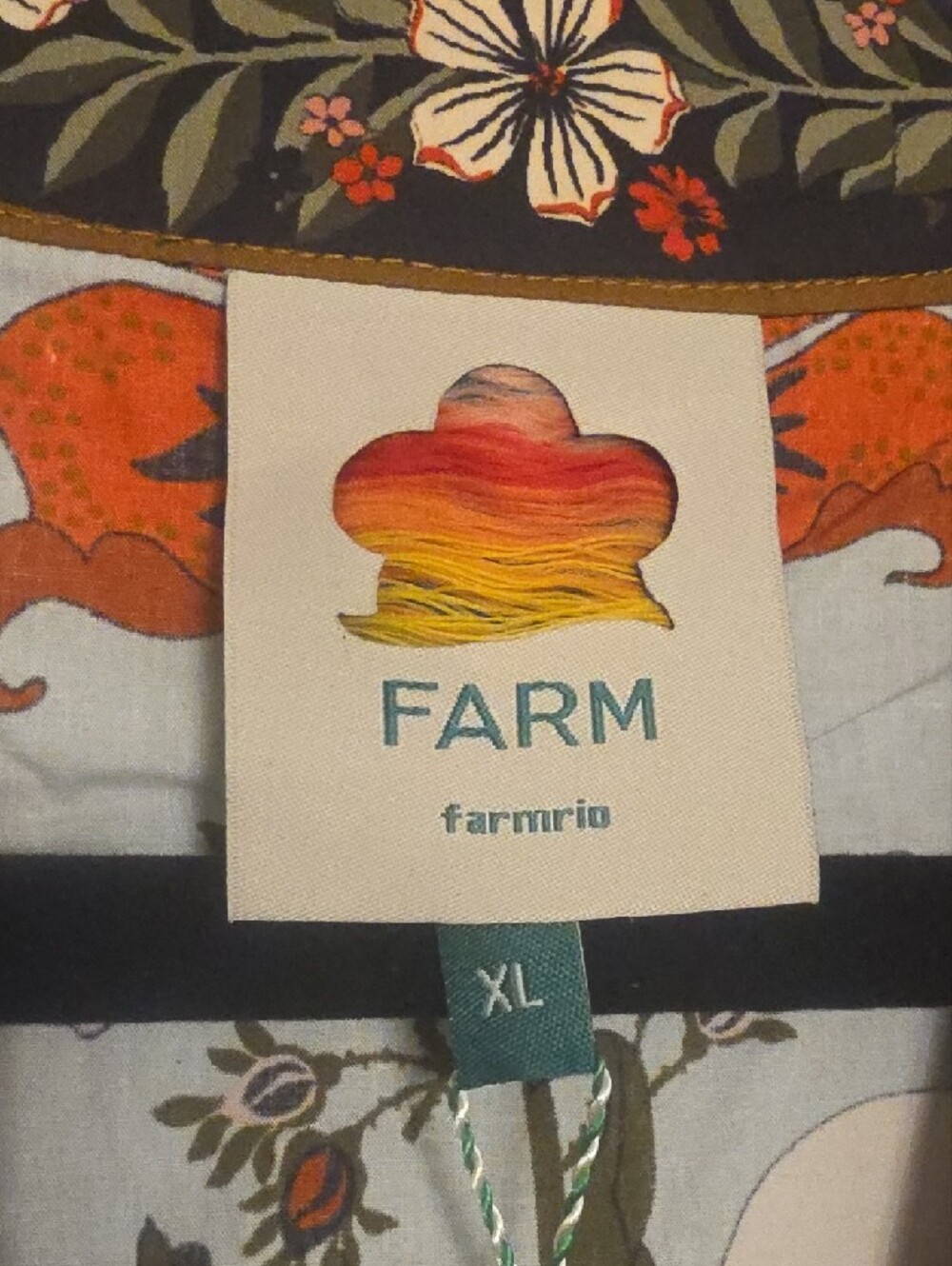 FARM Rio Beauty Bouquet Sky Blue Floral Embroidered Mini Dress Cotton Size XL - Picture 2 of 16